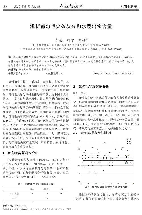 浅析都匀毛尖茶灰分和水浸出物含量