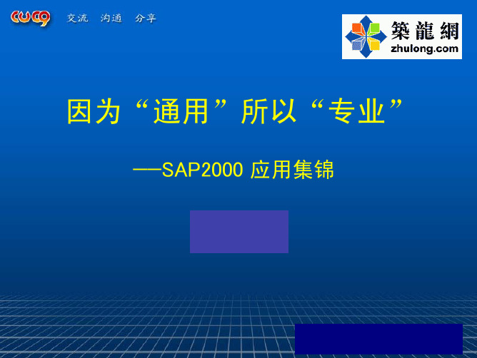 SAP2000 应用集锦PPT