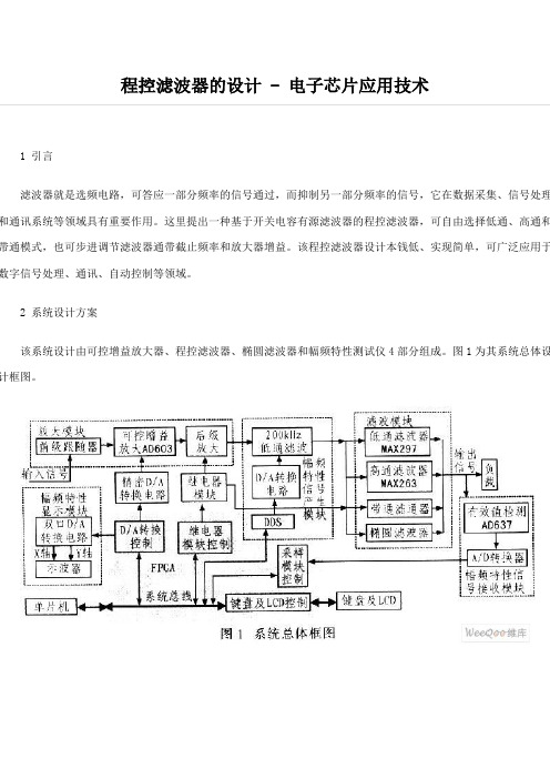 程控滤波器的设计 - 电子芯片应用技术