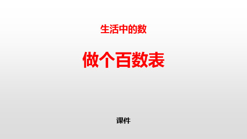 北师大版一年级下册数学《做个百数表》生活中的数研讨说课复习课件