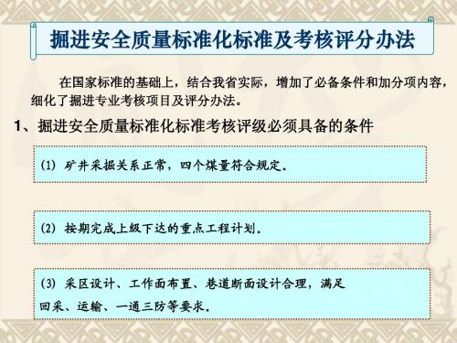 掘进安全质量标准化标准及考核评分办法