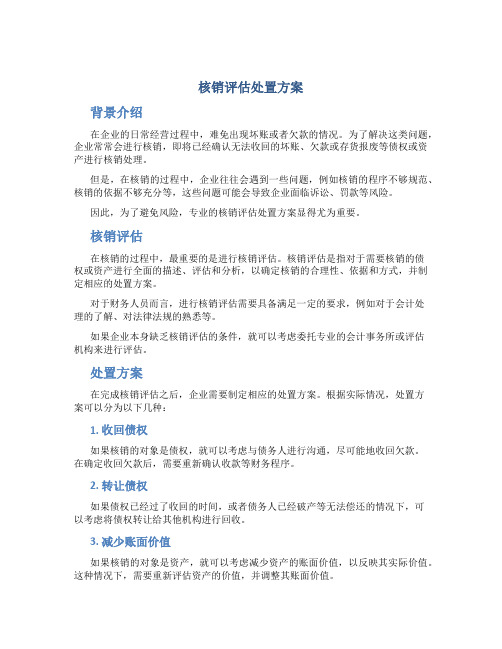 核销评估处置方案