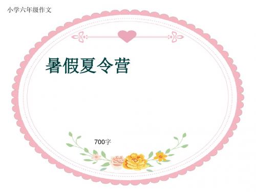 小学六年级作文《暑假夏令营》700字(共9页PPT)