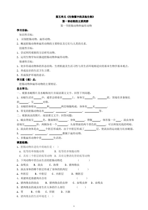 新版八年级上册生物教案