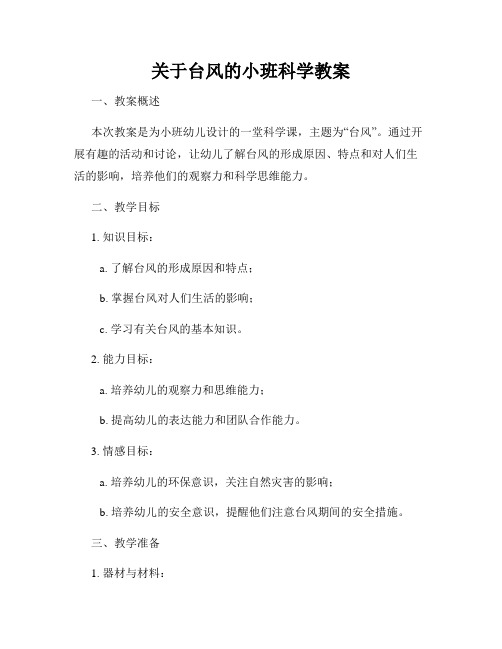 关于台风的小班科学教案