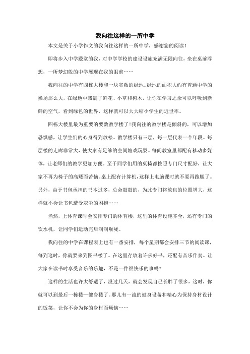 我向往这样的一所中学_小学作文