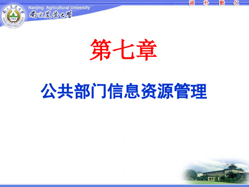 公共部门信息资源管理 PPT课件