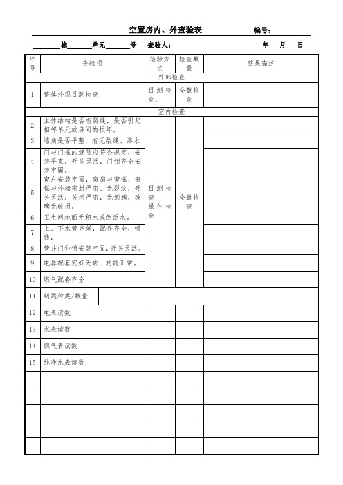 旧小区物业接管查验表36个