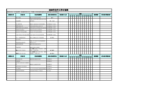通用模板-年度工作计划表格