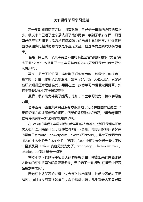 ICT课程学习学习总结