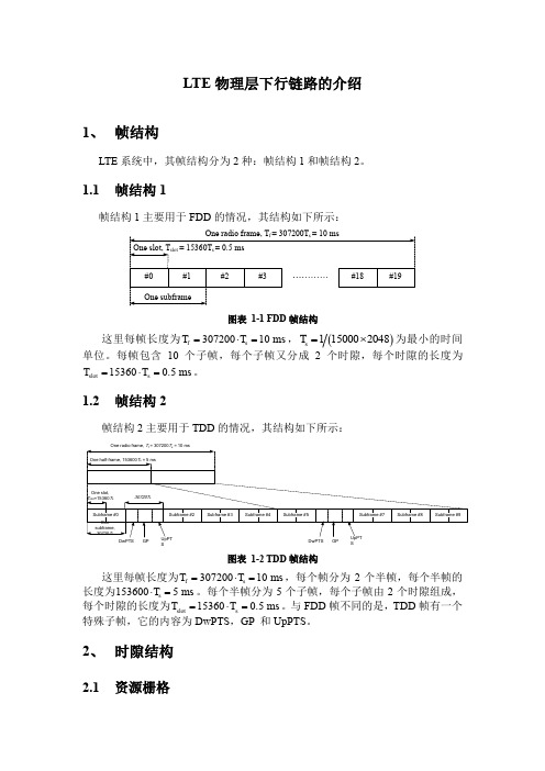 LTE物理层下行链路的介绍