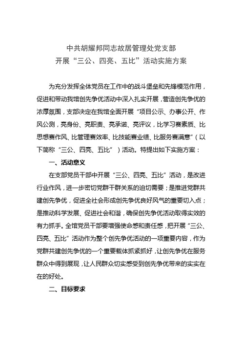 三公四亮无比活动方案