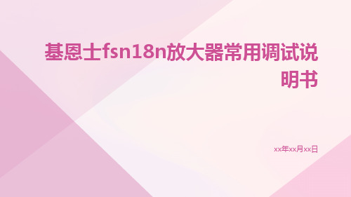 基恩士FSN18N放大器常用调试说明书ppt