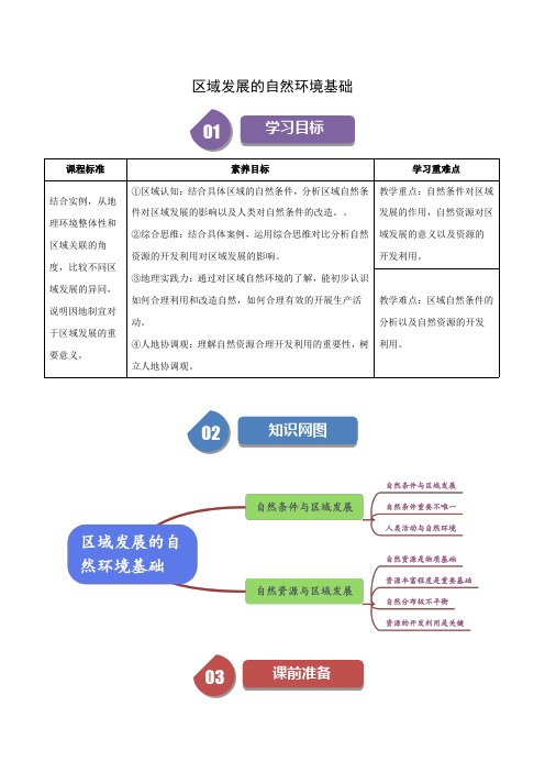 高中地理人教版同步讲义：区域发展的自然环境基础(解析版)