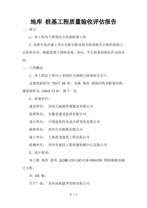 地库桩基评估报告