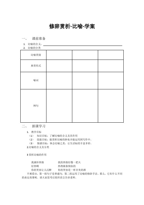 修辞手法赏析之比喻篇-学案