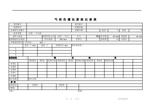 气相色谱原始记录