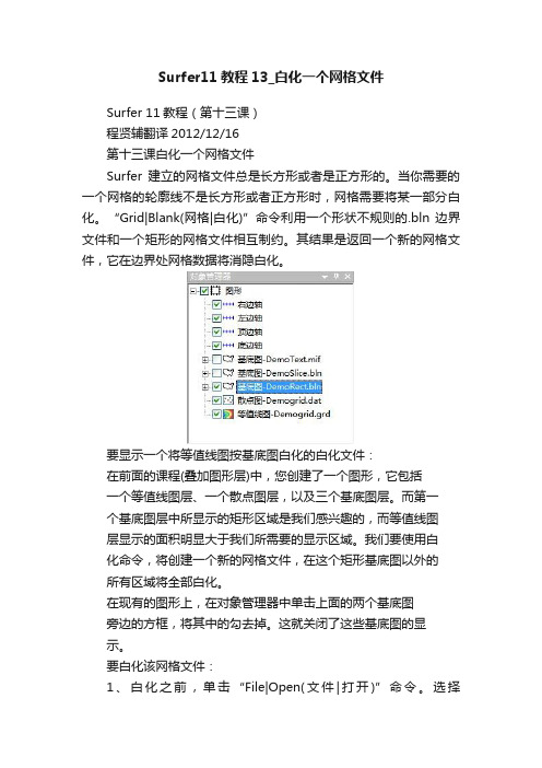 Surfer11教程13_白化一个网格文件