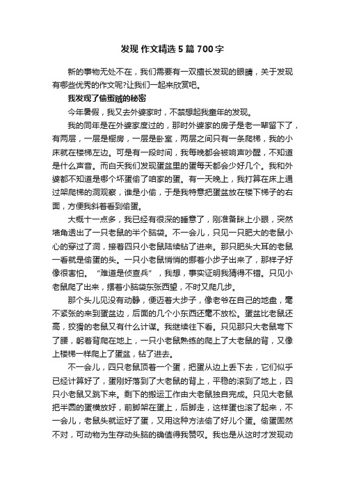 发现作文精选5篇700字