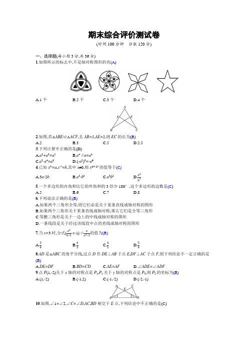 最新八上数学期末综合评价测试卷