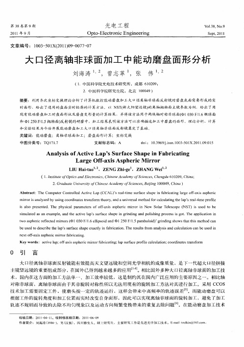 大口径离轴非球面加工中能动磨盘面形分析