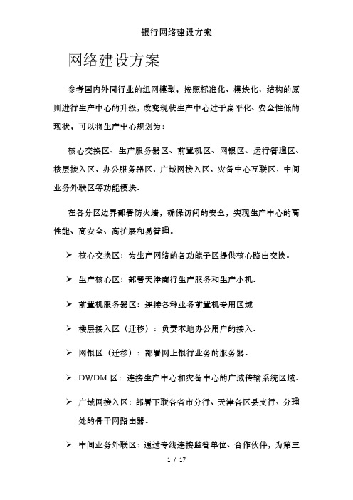 银行网络建设方案