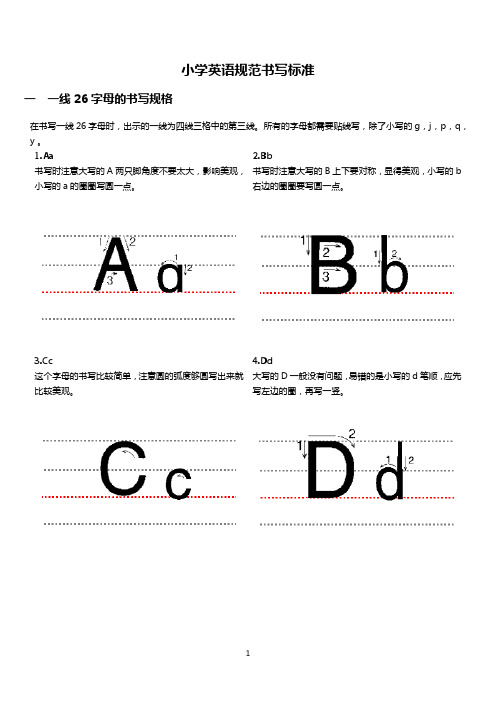 【英语】小学英语规范书写标准