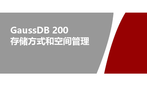 GaussDB 200 存储方式和空间管理