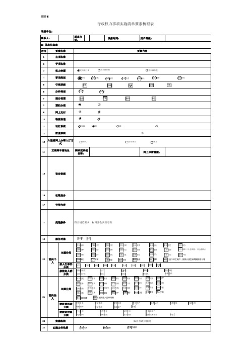 河北省政务服务事项信息梳理表