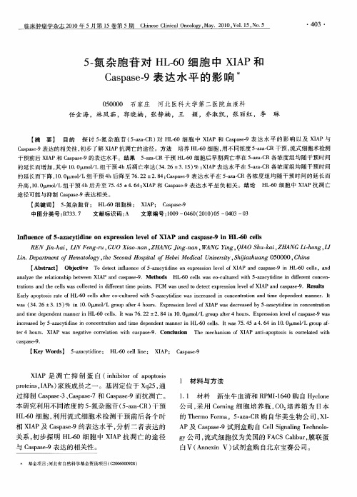 5-氮杂胞苷对HL-60细胞中XIAP和Caspase-9表达水平的影响