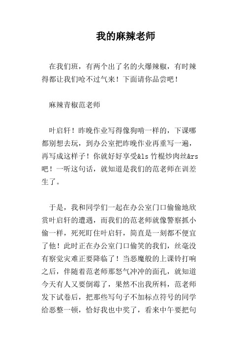 我的麻辣老师