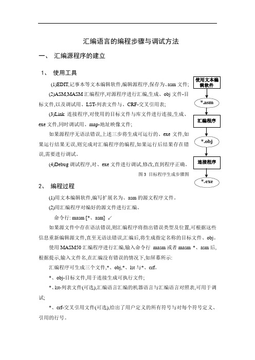 汇编语言的编程步骤与调试方法