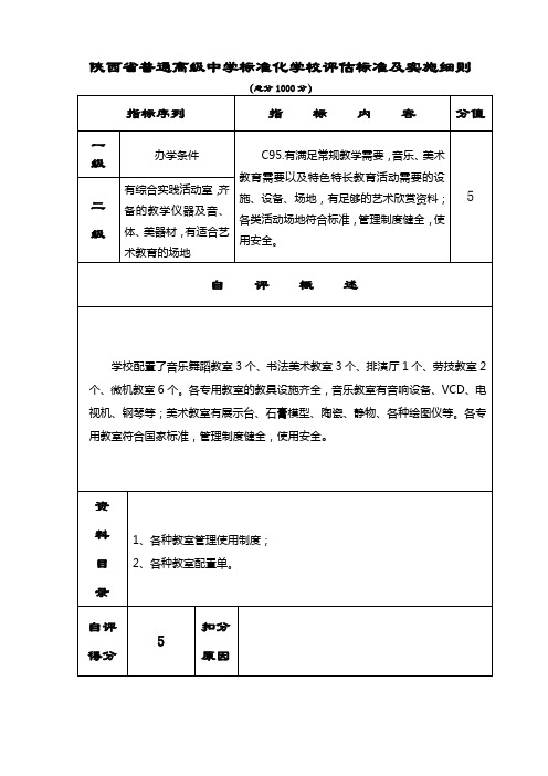 创建省级标准化高中材料-评估表(正式)-C095