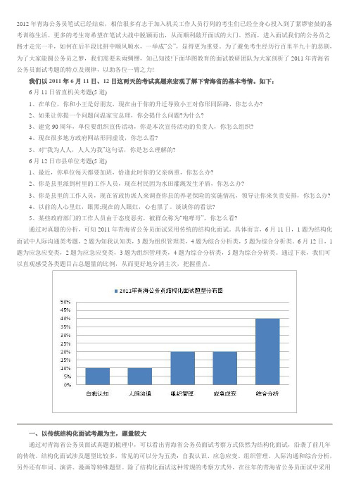 2012青海公务员面试制胜关键点