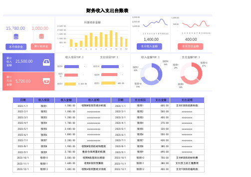 财务收入支出台账表