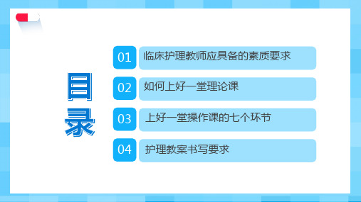 蓝色卡通医护护理教学的基本方法与技巧通用动态ppt模板