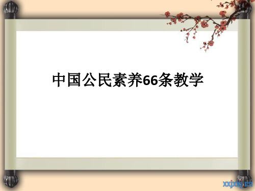 中国公民素养66条ppt课件