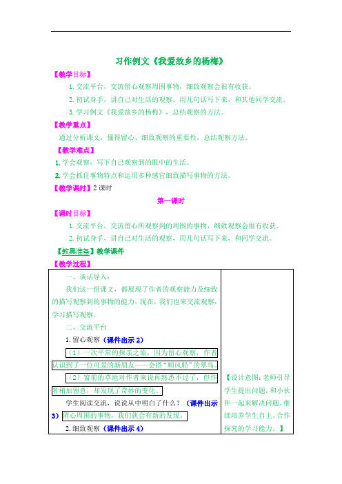 习作例文：我爱故乡的杨梅