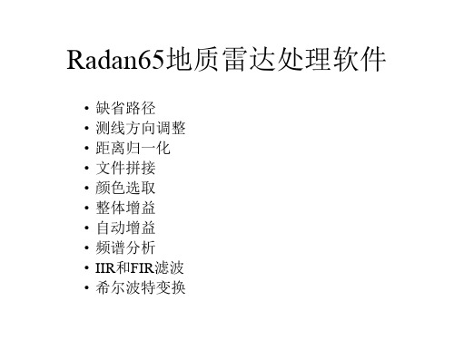 Radan65地质雷达处理软件