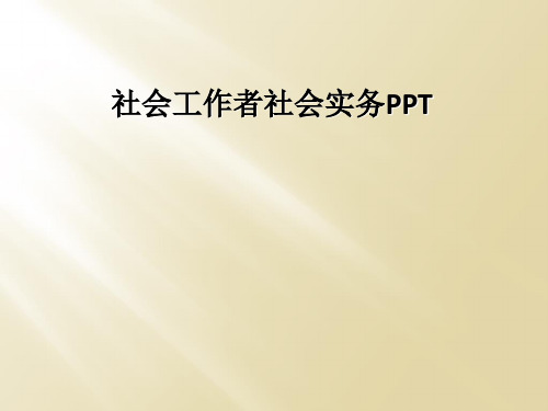 社会工作者社会实务PPT