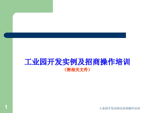 工业园开发实例及招商操作培训课件