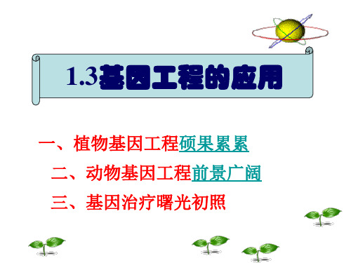 1.3 基因工程的应用 1.4 蛋白质工程的崛起