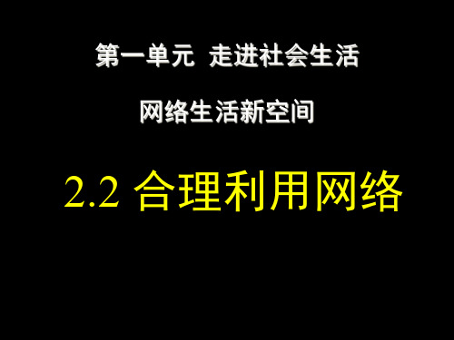 人教版道德与法治八年级上册 合理利用网络PPT-优质PPT