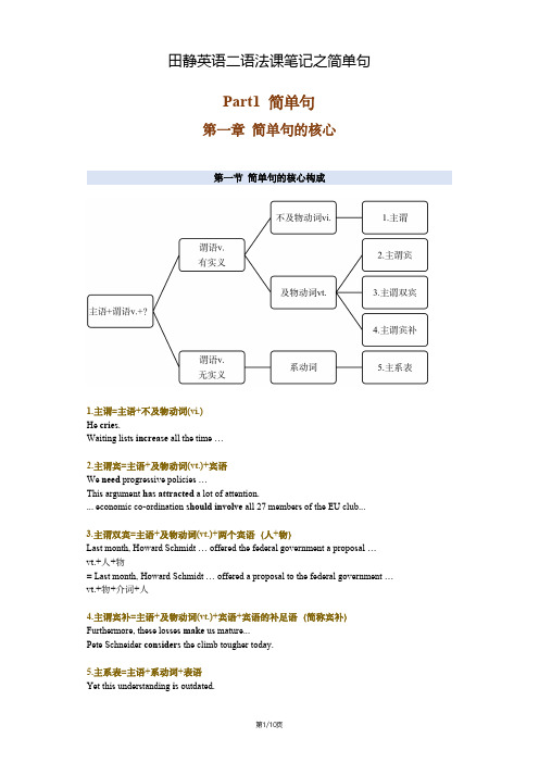 田静考研英语语法课笔记之简单句