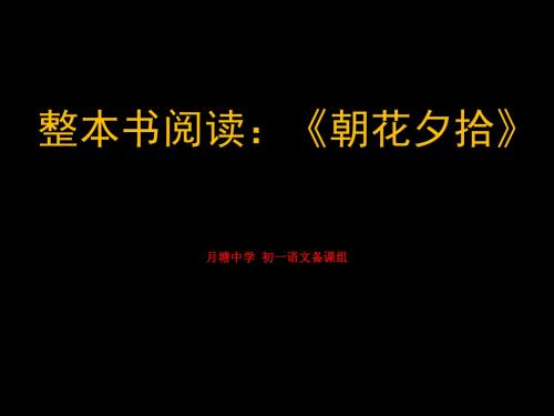 九年级中考语文复习课件：朝花夕拾 (共10张PPT)