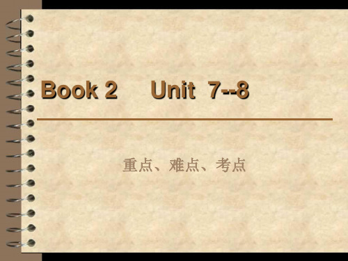 职高对口高三英语复习课件：Book 2 Unit7--8  重点词组、句型(共16张PPT)