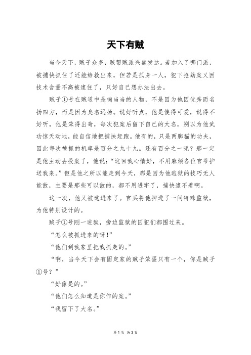 天下有贼_高二作文