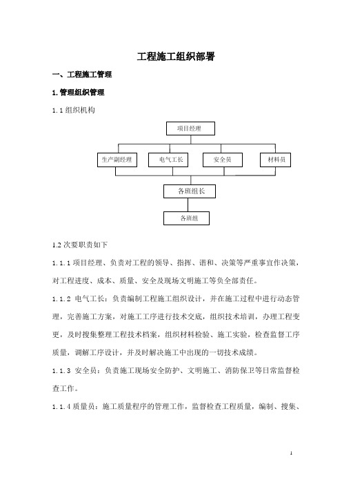 亮化工程项目的施工组织(范本)-经典通用宝藏文档