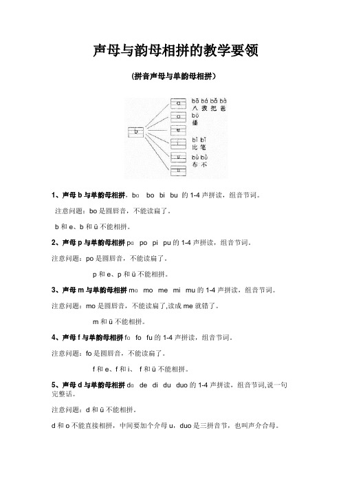 声母与韵母相拼的教学要领