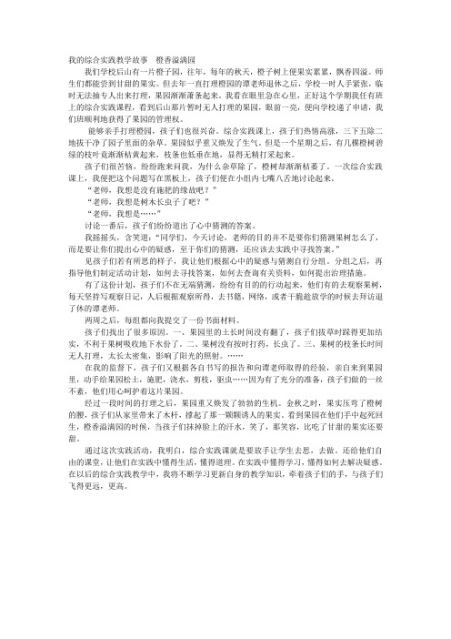我的综合实践教学故事 橙香溢满园